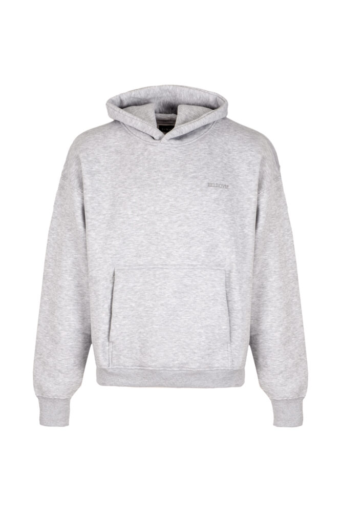 Erkek Basic Gri Hoodie